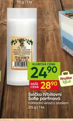 Hruška Svíčka hřbitovní Sofie parfinovά náhradní vklad s obalem nabídka