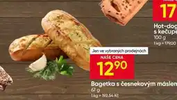 Hruška Bagetka s česnekovým máslem nabídka