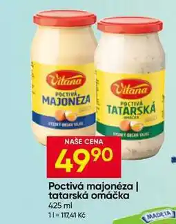 Hruška Vitana Poctivá tatarská omáčka, majonéza 425ml, vybrané druhy nabídka