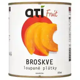 Hruška Ati Fruit broskve loupané plátky 850ml 820g nabídka