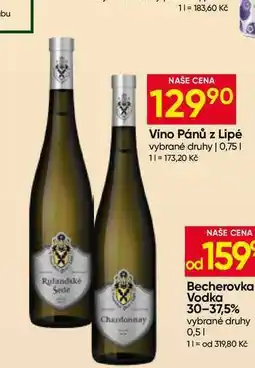 Hruška Víno Pánů z Lipé vybrané druhy nabídka