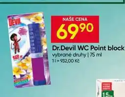 Hruška Dr.Devil WC Point block vybrané druhy nabídka