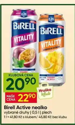 Hruška Birell Active nealko vybrané druhy 0,5l plech nabídka