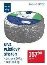 Makro NIVA PLÍSŇOVÝ SÝR 45 % nabídka