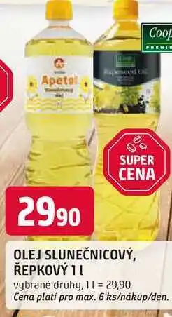 Trefa SLUNEČNICOVÝ, ŘEPKOVÝ OLEJ 1l vybrané druhy nabídka