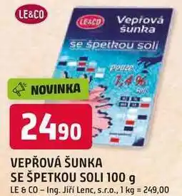 Trefa VEPŘOVÁ ŠUNKA SE ŠPETKOU SOLI nabídka