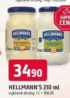 Trefa Hellmann's tatarská omáčka, majonéza 210ml, vybrané druhy nabídka