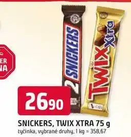 Trefa SNICKERS, TWIX XTRA nabídka