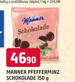 Trefa MANNER PFEFFERMINZ SCHOKOLADE nabídka