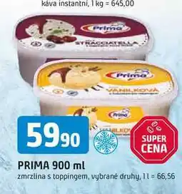 Trefa PRIMA 900 ml zmrzlina s toppingem nabídka