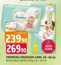 Trefa PAMPERS PREMIUM CARE 40-46 ks dětské pleny nabídka