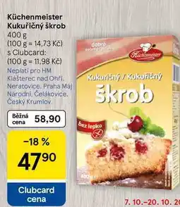 Tesco Küchenmeister Kukuřičný škrob nabídka