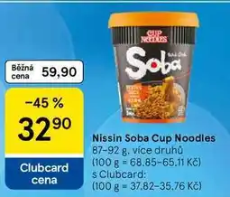 Tesco Nissin Soba Cup Noodles, 87-92 g, více druhů nabídka