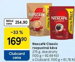 Tesco Nescafé Classic rozpustná káva nabídka