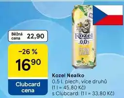 Tesco Kozel Nealko, 0.5 l, plech, více druhů nabídka