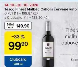 Tesco Tesco Finest Malbec Cahors červené víno nabídka