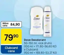 Tesco Dove Deodorant, 50-150 ml, více druhů nabídka