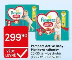 Tesco Pampers Active Baby Plenkové kalhotky, 25-35 ks, více druhů nabídka