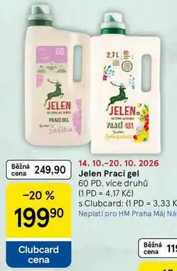 Tesco Jelen Prací gel, 60 PD nabídka