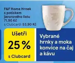 Tesco F&F Home Hrnek s potiskem javorového listu nabídka