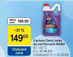 Tesco Carlson Zimní směs do ostřikovačů NANO, 4 l,-22 °C nabídka