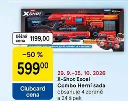 Tesco X-Shot Excel Combo Herní sada, obsahuje 4 zbraně a 24 šipek nabídka