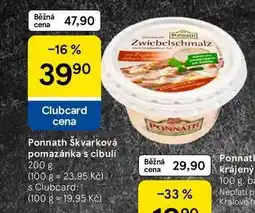 Tesco Ponnath Škvarková pomazánka s cibuli nabídka