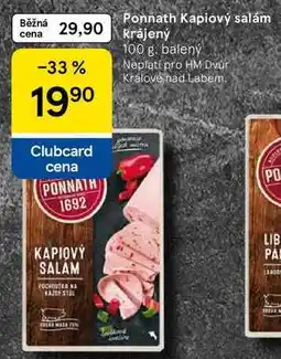 Tesco Ponnath Kapiový salám krájený nabídka