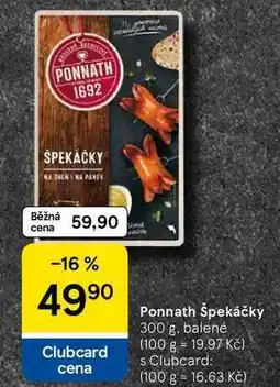 Tesco Ponnath špekáčky, 300 g, balené nabídka