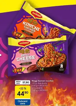 Tesco Maggi Korean noodles nabídka