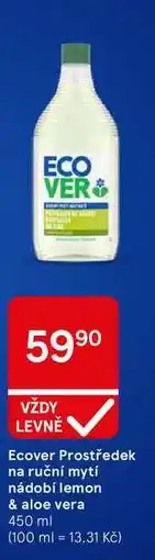Tesco Ecover Prostředek na ruční mytí nádobí lemon & aloe vera nabídka
