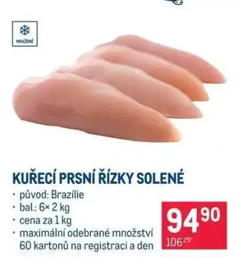 Kuřecí prsní řízky solené