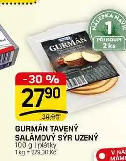 Flop GURMÁN TAVENÝ SALÁMOVÝ SÝR UZENÝ 100 g | plátky nabídka