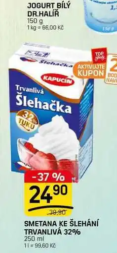 Flop SMETANA KE ŠLEHÁNÍ TRVANLIVÁ 32% nabídka