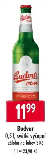Qanto Budvar světlé výčepní nabídka