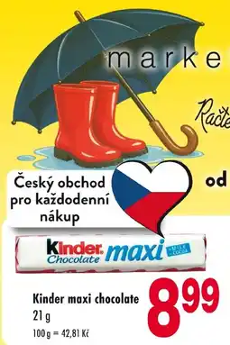 Qanto Kinder maxi chocolate nabídka