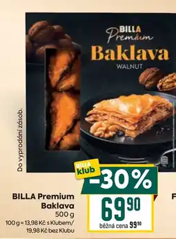 Billa Billa premium baklava walnut nabídka