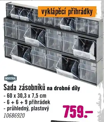 Industrial sada zásobníků na drobné díly