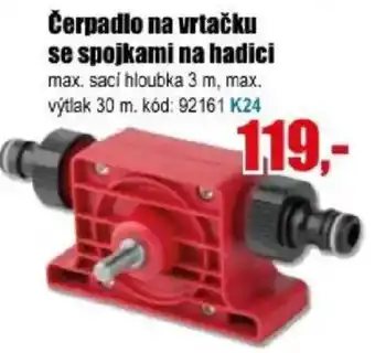 Čerpadlo na vrtačku se spojkami na hadici