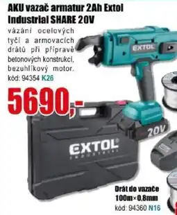 EVA Extol akumulátorový vazač armatur 2Ah Industrial SHARE 20V nabídka