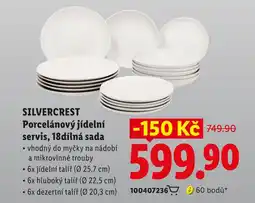 Lidl Silvercrest porcelánový jídelní servis nabídka