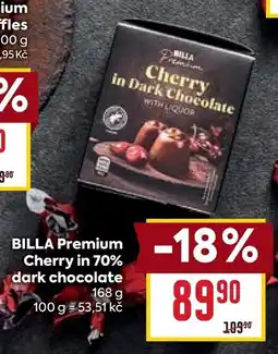 Billa Billa premium cherry in 70% dark chocolate nabídka