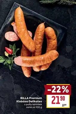 Billa Billa premium klobása delikates nabídka