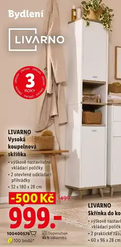 Lidl Livarno vysoká koupelnová skříňka nabídka