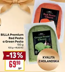 Billa Billa premium red pesto a green pesto nabídka