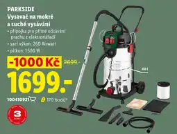 Lidl Parkside vysavač na mokré a suché vysávání nabídka