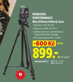Lidl Parkside Performance Aku křižový liniový laser nabídka