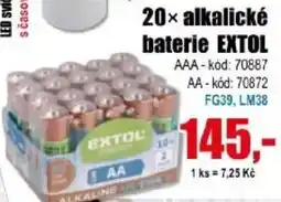 EVA Extol alkalické baterie nabídka