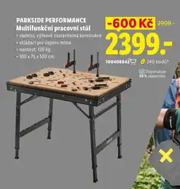 Lidl Parkside performance multifunkční pracovní stůl nabídka