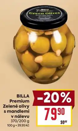 Billa BillA Premium Zelené olivy s mandlemi v nálevu nabídka